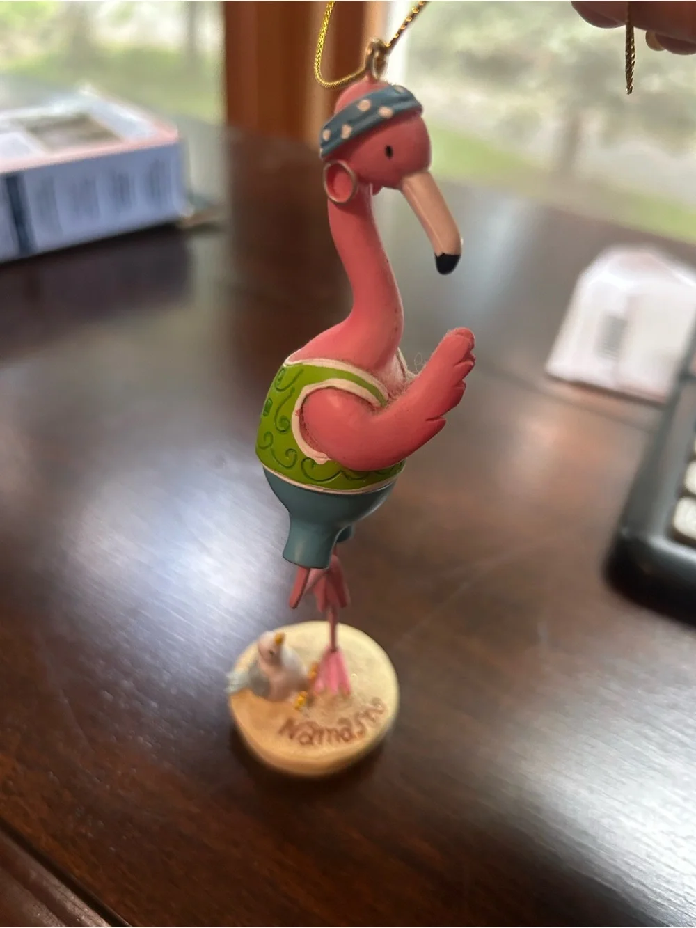 Pink Flamingo Yoga Bird Ornament - Unbranded